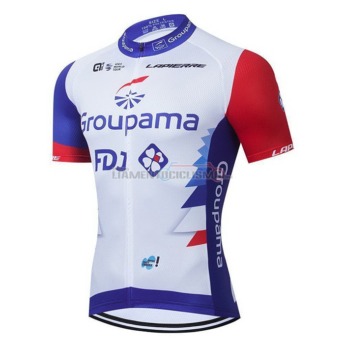 Abbigliamento Ciclismo Groupama-FDJ Manica Corta 2021 Rosso Blu Bianco